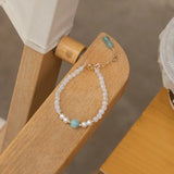 Moonstone and Aquamarine Bead Bracelet 14kgp