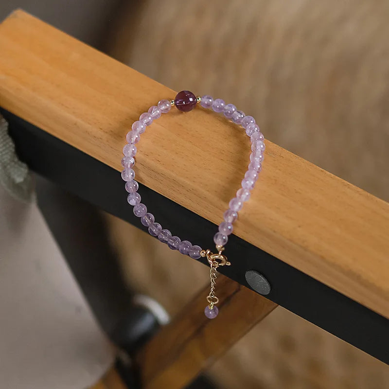 Purple Jade and Amethyst Bracelet with 14kgp Accessories