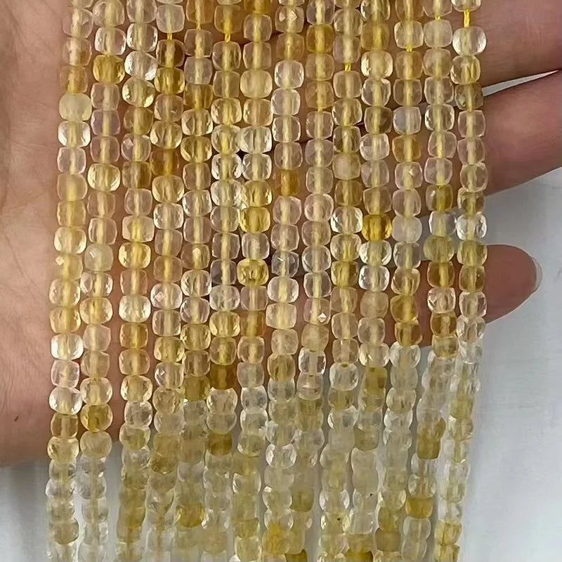 Citrine Faceted Beads 4mmX4mm for Jewelry Making