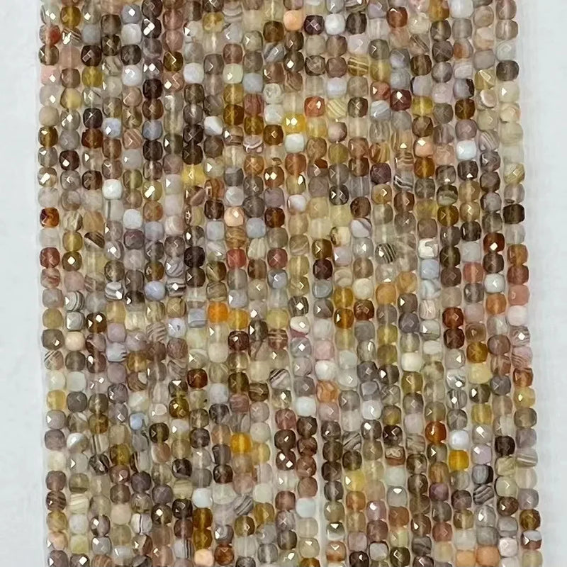 4mmx4mm Persia Agate Square Faceted Beads for Jewelry Making