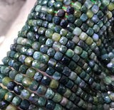 Cube Faceted Grass Agate Beads 5mm for Jewelry Making