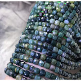 Cube Faceted Grass Agate Beads 5mm for Jewelry Making