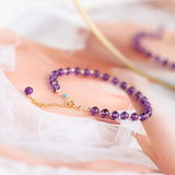 Amethyst Beads Bracelet 14kgp 5mm Round Natural