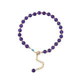 Amethyst Beads Bracelet 14kgp 5mm Round Natural