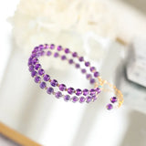 Amethyst Beads Bracelet 14kgp 5mm Round Natural