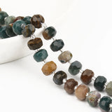 Faceted 6X8mm Rondelle Gemstone Beads 7.5 inch for Jewelry Making