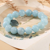 Aquamarine Beads Bracelet 6mm 8mm 10mm 12mm Round