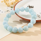 Aquamarine Beads Bracelet 6mm 8mm 10mm 12mm Round