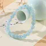Aquamarine Beads Bracelet 6mm 8mm 10mm 12mm Round