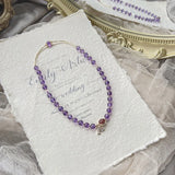 6mm Amethyst 8mm Strawberry Quartz 14KGP Bracelet