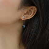 Aquamarine Bead Stud Earrings S925