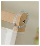 6mm Aquamarine Moonstone Strawberry Quartz Beads S925 Bracelet