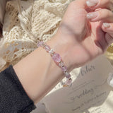Purple Jade and Crystal Bead Bracelet