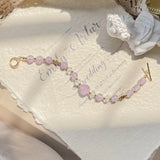 Purple Jade and Crystal Bead Bracelet