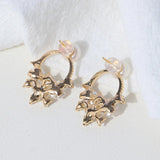 7-8mm Freshwater Pearl Flower Stud Earrings