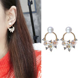 7-8mm Freshwater Pearl Flower Stud Earrings