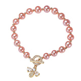7-8mm Purple Pink Freshwater Pearl Bracelet 18kgp