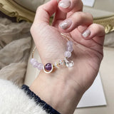 Natural 7mm - 7.5mm Purple Amethyst Bracelet