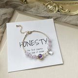 Natural 7mm - 7.5mm Purple Amethyst Bracelet