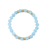 7mm Aquamarine Beads 14kgp Bracelet