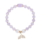 Purple Jade Crystal Bead Bracelet 14KGP 7mm 8mm