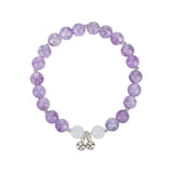 7mm Amethyst Moonstone Beads Bracelet with S925 Silver Accessories