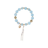 Aquamarine Butterfly Bracelet 14kgp 8-10mm Round Natural Accessories