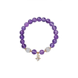 8-8.5mm Amethyst Moonstone Round Beads Bracelet