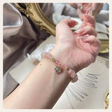Strawberry Quartz Nugget Beads Bracelet 8X10mm