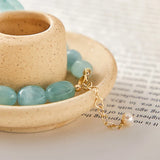 8X12mm Aquamarine Freshwater Pearl Bracelet 14kgp