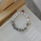 8mm Moonstone Labradorite Bracelet 14KGP