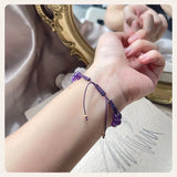 Amethyst and Gray Moonstone Beaded Bracelet with 14kgp Accents