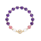 8mm Amethyst 8.5mm Moonstone 14kgp Bracelet