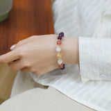 8mm Amethyst 8.5mm Moonstone 14kgp Bracelet
