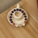 8mm Amethyst 8.5mm Moonstone 14kgp Bracelet