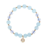 8mm Round Amethyst Aquamarine Quartz Bracelet