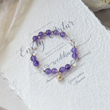 8mm Round Amethyst Aquamarine Quartz Bracelet