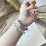 8mm Round Amethyst Aquamarine Quartz Bracelet
