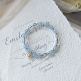 8mm Round Amethyst Aquamarine Quartz Bracelet