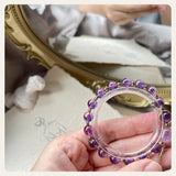 8mm Round Amethyst Beads Bracelet with 14kgp Accessories
