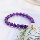 8mm Amethyst Moonstone Bracelet 14KGP