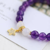 8mm Amethyst Moonstone Bracelet 14KGP