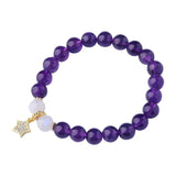 8mm Amethyst Moonstone Bracelet 14KGP