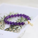 8mm Amethyst Moonstone Bracelet 14KGP