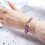 8mm Round Amethyst Sterling Silver Bracelet