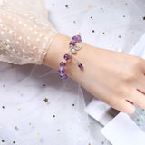 8mm Round Amethyst Sterling Silver Bracelet