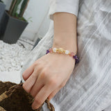 8mm Amethyst Strawberry Quartz Bracelet