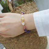 8mm Amethyst Strawberry Quartz Bracelet