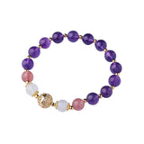8mm Amethyst Strawberry Quartz Bracelet