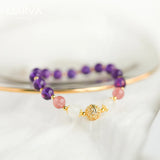 8mm Amethyst Strawberry Quartz Bracelet
